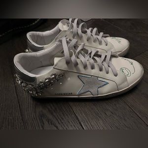 Women's Casual Sneakers Super Star Francy Sports Shoes silver Golden Shoes 42